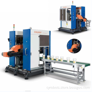 IML Robot Arm Labeling System for Plastic Injection Paint Bucket Lids
